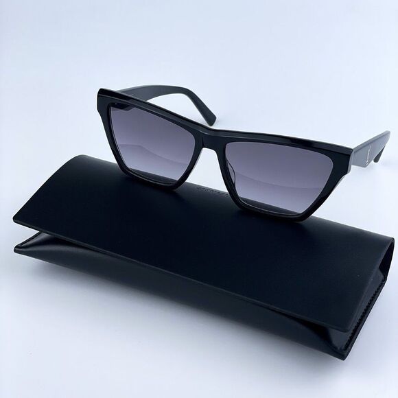 NEW Saint Laurent SLM103 001 Black Gray Gradient Cat Eye Women Sunglasses - Picture 2 of 14